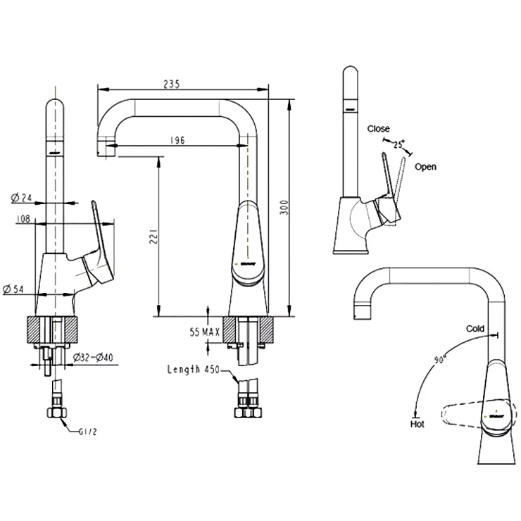 Смеситель для кухни Bravat Eco-D F793158C-1 хром