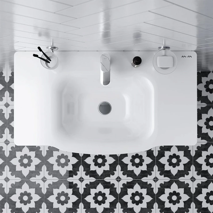 Тумба с раковиной AM.PM Like 80 напольная, белый глянец Тумба с раковиной AM.PM Like 80 напольная, белый глянец