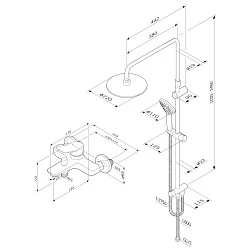 Душевая стойка AM.PM X-Joy F43885A14 со смесителем, белый