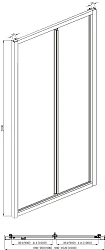Душевая дверь в нишу Bravat Blackline 100x200см BD100.4121B профиль черный, стекло прозрачное