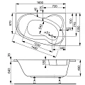 Акриловая ванна Vagnerplast Melite 160x105 VPBA163MEL3LX-04 левая, белая глянцевая