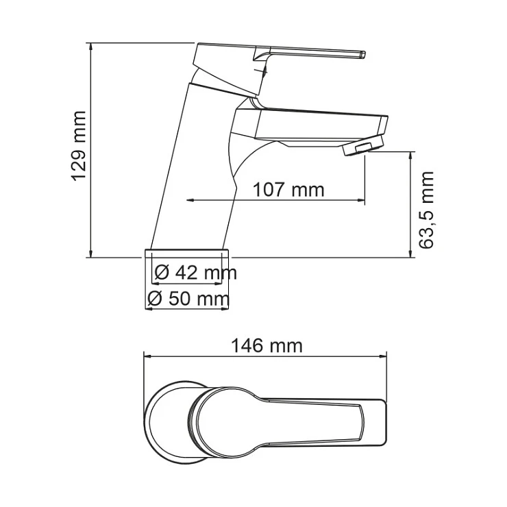 Смеситель для раковины Wasserkraft Rhin 4403 хром