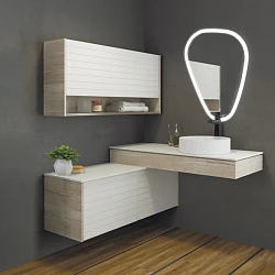 Тумба с раковиной Comforty Клеон 120 00-00001892CF дуб дымчатый, с правой белой столешницей