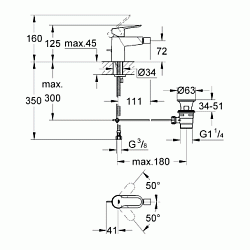 Смеситель для биде Grohe BauEdge 23331000 хром