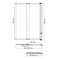 Шторка на ванну Wasserkraft Main 100x140см 41S02-100R Matt glass профиль хром, стекло матовое