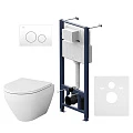 Инсталляция с унитазом и клавишей AM.PM Spirit 2.0 IS49001.701700 белый, синий
