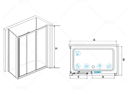 Душевой уголок RGW Classic CL-30 80x80см 04093088-51 профиль хром, стекло шиншилла