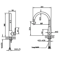 Смеситель для кухни Bravat Source F7173218BW-ENG черный