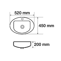 Раковина встраиваемая Melana 800-307 Т4056-20 белая глянцевая