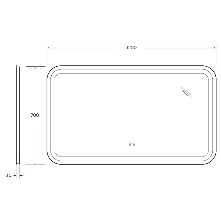 Зеркало Cezares Stylus 120 CZR-SPC-STYLUS-1200-700-TCH-WARM с подсветкой