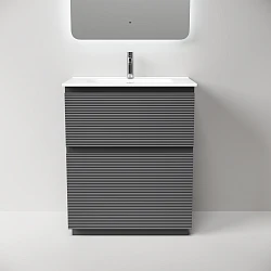 Тумба с раковиной Sancos Folk Floor 70 напольная, Grey soft
