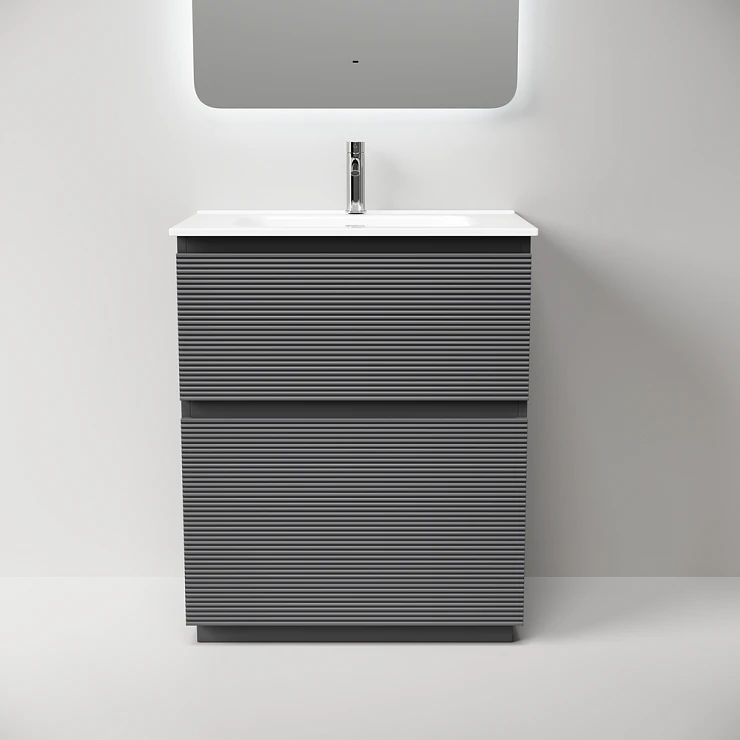 Тумба с раковиной Sancos Folk Floor 70 напольная, Grey soft