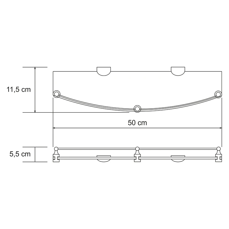 Полка Wasserkraft Kammel K-8344 с ограничителем, хром