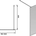 Душевая перегородка Veconi Korato KR-81B 100см KR81B-100-01-C8 профиль черный, стекло прозрачное