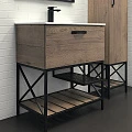 Тумба с раковиной Comforty Бредфорд 75 00-00008074CF дуб темный