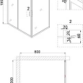 Душевой уголок Niagara Nova 80x100см NG-82-8AB-A100B профиль черный, стекло прозрачное
