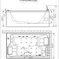 Акриловая ванна Orans 100x170 с гидромассажем BT62115B L белая глянцевая