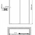 Душевая дверь в нишу Wasserkraft Dill 100см 61S12 профиль черный, стекло прозрачное