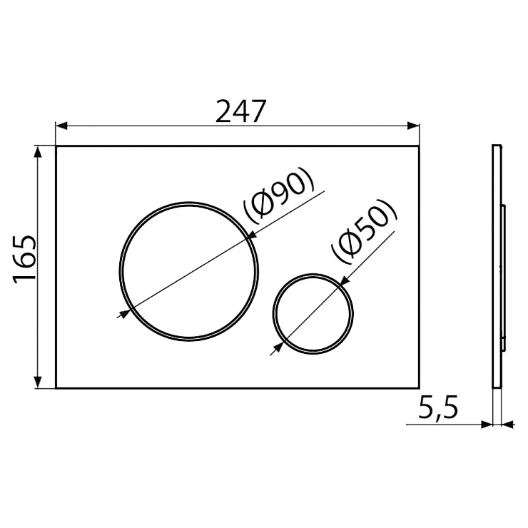 Кнопка смыва AlcaPlast THIN M678 черная матовая