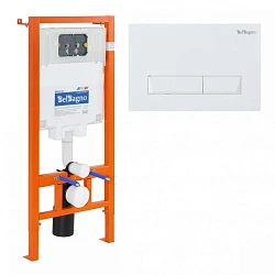 Система инсталляции для унитазов BelBagno с белой кнопкой BB002-80/BB009-MR-BIANCO