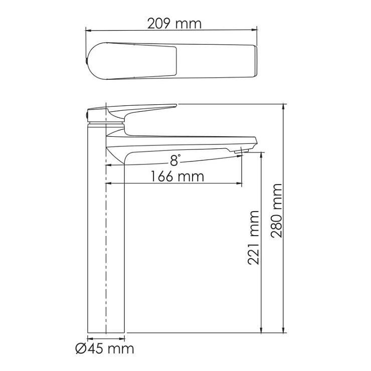 Смеситель для раковины Wasserkraft Glan 6603H черный