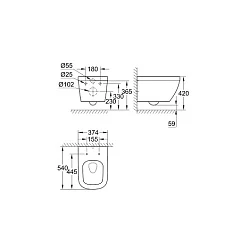 Чаша для унитаза подвесного Grohe Euro Ceramic 3932800H