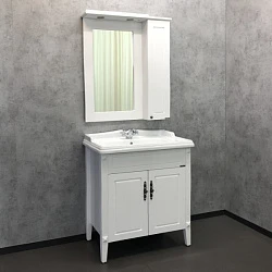 Зеркало-шкаф Comforty Палермо 80 Белый глянец
