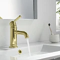 Смеситель для раковины Aquatek Классик AQ1510PG полированное золото