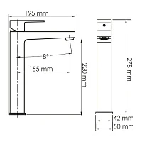Смеситель Wasserkraft Abens 2003H для раковины