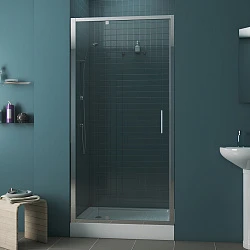 Душевая дверь в нишу Bravat Line 100x200см BD100.4112A профиль хром, стекло прозрачное