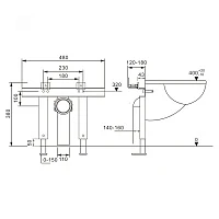 Инсталляция ABBER AC0102P для подвесного унитаза с импульсным смывом