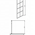 Душевая перегородка Bravat Blackline 90x195см BG090.5413B профиль черный, стекло прозрачное