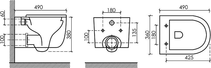 Комплект инсталляции Ceramica Nova CN121001CH с унитазом CN4006, кнопка хром глянец