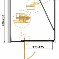Душевой уголок Cezares Slider 80x79,5см SLIDER-AH-1-80-70/80-C-NERO черный, стекло прозрачное