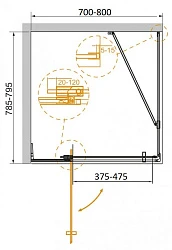 Душевой уголок Cezares Slider 80x79,5см SLIDER-AH-1-80-70/80-C-NERO черный, стекло прозрачное