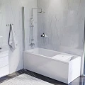 Акриловая ванна AM.PM Gem 170x70 с каркасом, шторкой и душевой системой W90ASET-170D8 белый, хром
