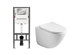 Комплект инсталляции Ceramica Nova CN121001CH с унитазом CN1905, кнопка хром глянец
