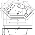 Акриловая ванна Riho Winnipeg 145x145 Plug & Play B010011005 белая глянцевая