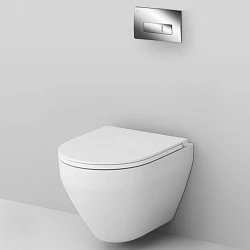 Инсталляция с унитазом и клавишей AM.PM Spirit 2.0 IS48051.701700 белый, синий, хром