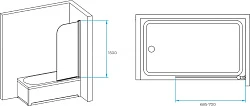 Шторка на ванну RGW Screens SC-009B 60x150 351100906-14 профиль черный, стекло прозрачное