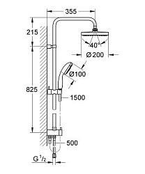 Душевая стойка Grohe Eurosmart New 124410 хром