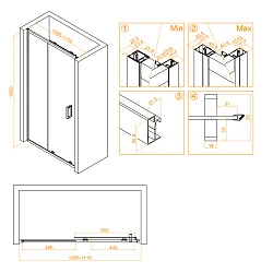 Душевая дверь в нишу RGW Classic CL-14 110см 32091411-11 профиль хром, стекло прозрачное
