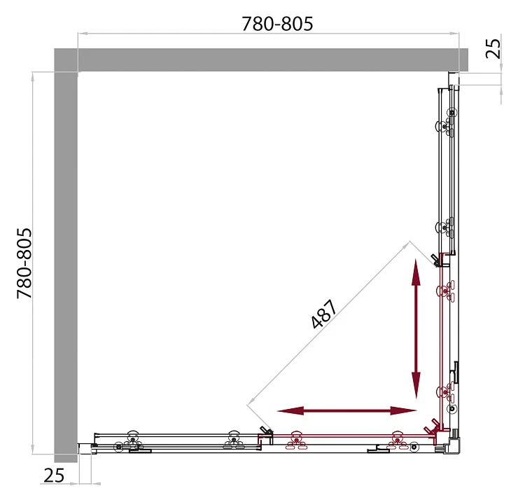 Душевой уголок BelBagno Sela 80x80см SELA-A-2-80-P-Cr профиль хром, стекло рифленое