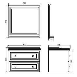 Зеркало Comforty Феррара 80 00004151059CF белое