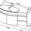 Тумба с раковиной Aquanet Опера 115 L 212994 черная