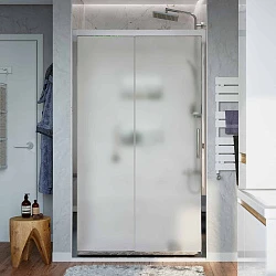 Душевая дверь в нишу STWORKI Стокгольм 100см 3GW232TTKK000 профиль хром глянец, стекло матовое