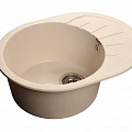 Мойка для кухни GranFest GF - R580L (580x450мм) Белая 331 круглая с мини крылом