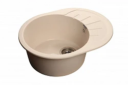 Мойка для кухни GranFest GF - R580L (580x450мм) Белая 331 круглая с мини крылом