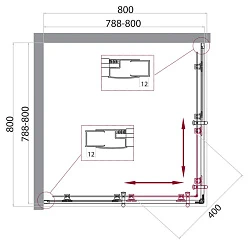 Душевой уголок BelBagno Uno 80x80см UNO-195-A-2-80-P-Cr профиль хром, стекло рифленое