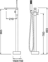 Напольный смеситель для ванны с душем Timo Selene 2200/00Y-CR хром